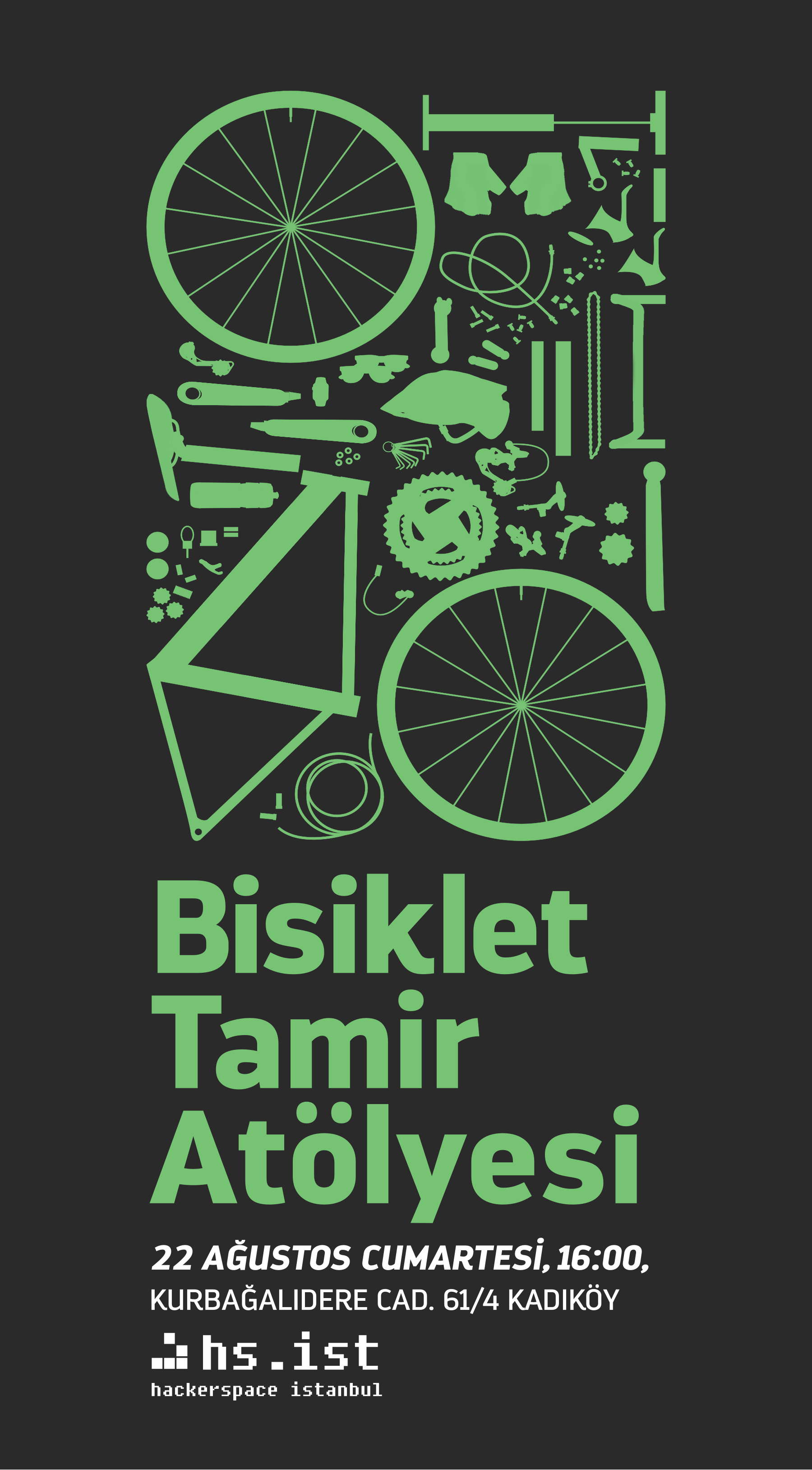 Bisiklet Tamiri Atölyesi, 22 Ağustos 2026, Hackerspace İstanbul